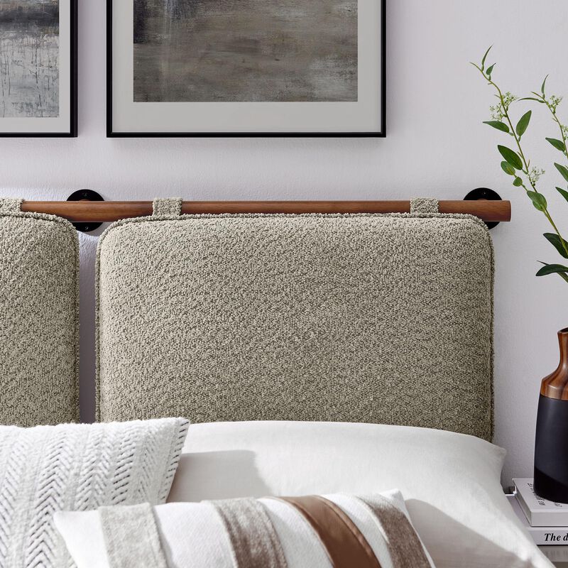 Anela Wall-Mounted Chenille Upholstered Queen Headboard image number 4