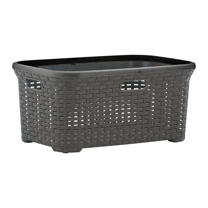 50 L Wicker Laundry Baskets, Root Beer Brown