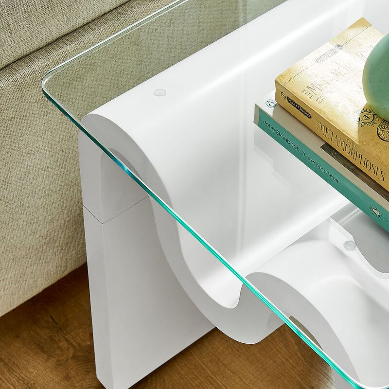 Ondine Glass Top Side Table image number 8
