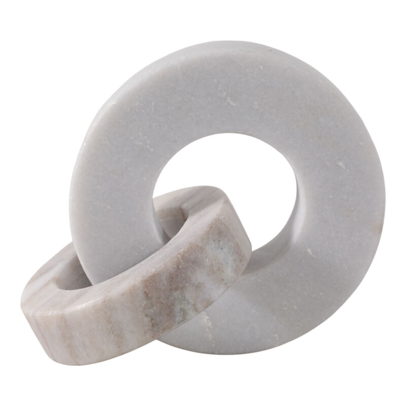 8x6" Marble Double Ring, White/ Beige image number 3