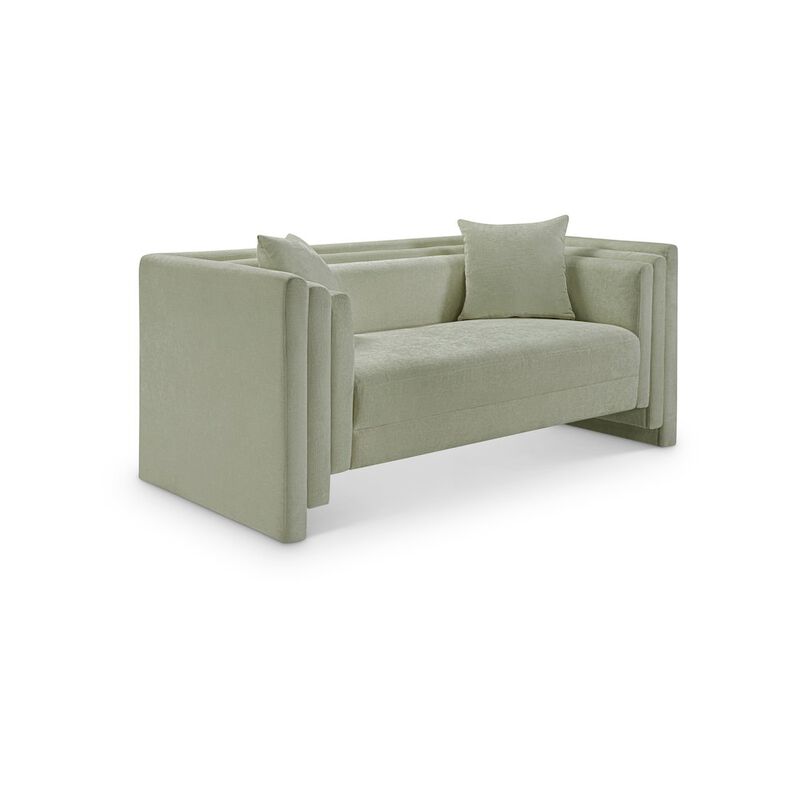 Meridian Furniture Everett Mint Chenille Fabric Loveseat