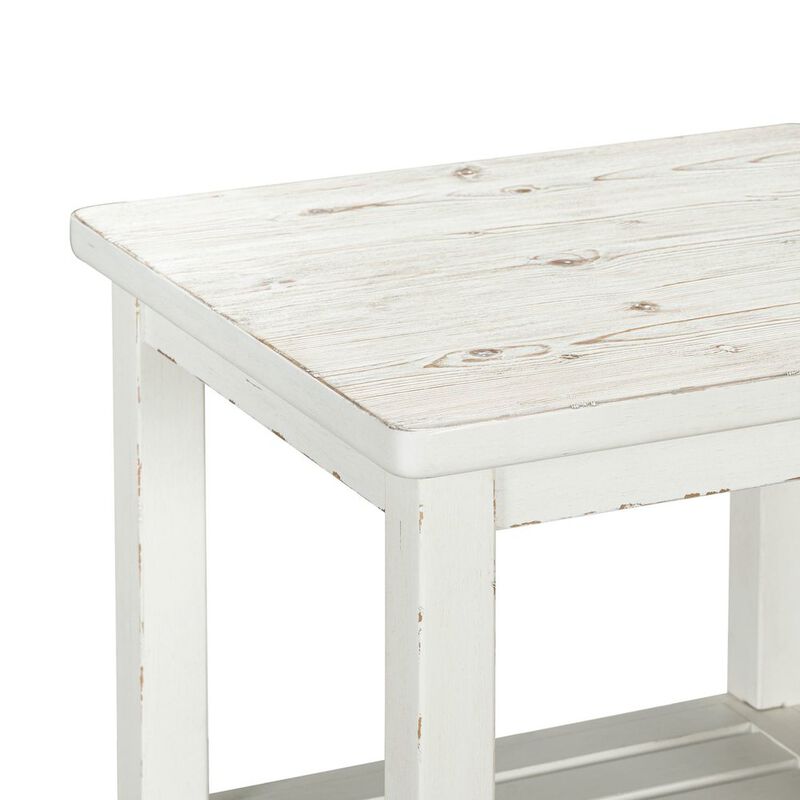 Liberty Furniture End Table for Living Room Farmhouse - Weathered White & Parchment Brown image number 5