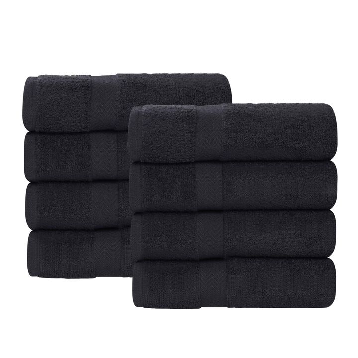 Absorbent Cotton Hand Towel Set of 8 for Bathroom, Spa and Kitchen Use