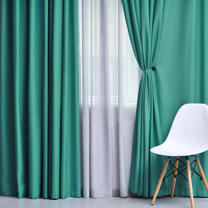 Set of 2 Solid Room Darkening Curtains &ndash; Durable & Machine Washable