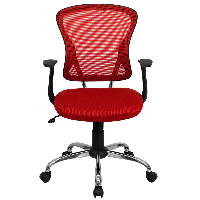 Alfred Mid-Back Dark Gray Mesh Swivel Task Office Chair with Chrome Base and Arms image number 9