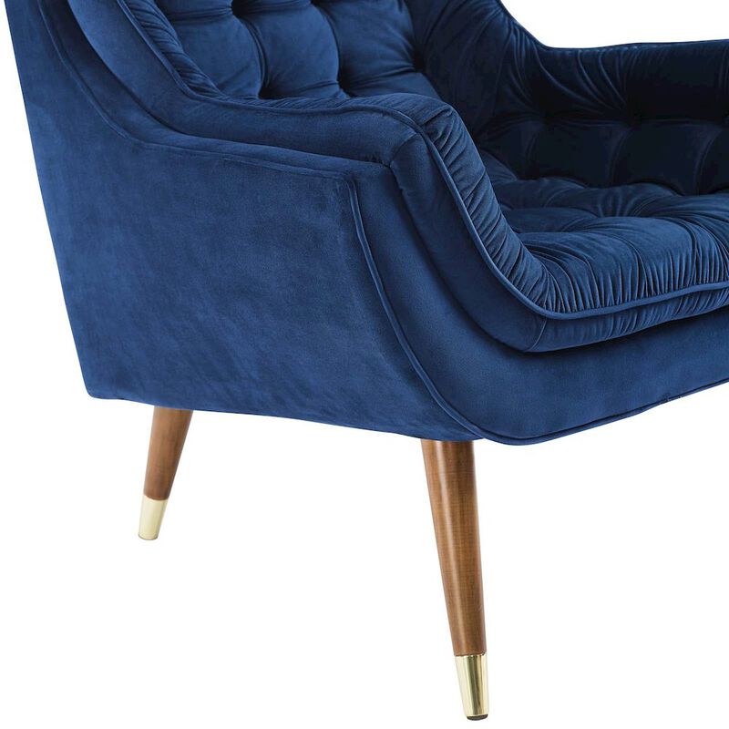 Suggest Button Tufted Performance Velvet Lounge Chair image number 1
