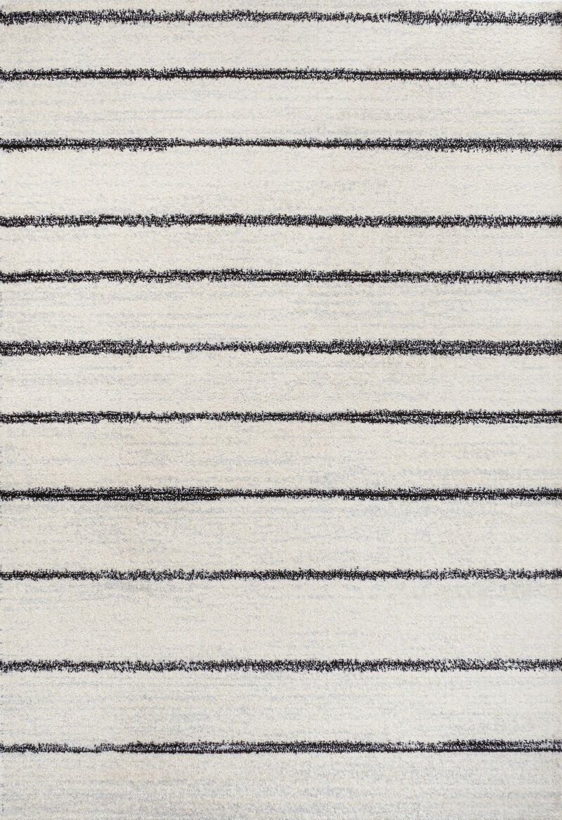 Williamsburg Minimalist Stripe Cream/Black 8 ft. x 10 ft. Area Rug