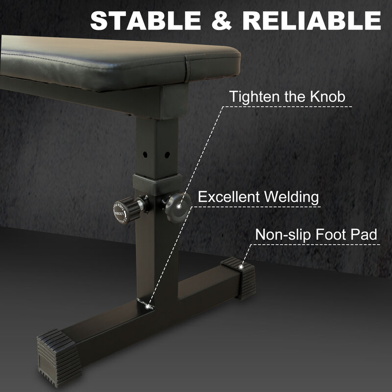 Jodnu Height Adjustable Flat Weight Bench image number 2