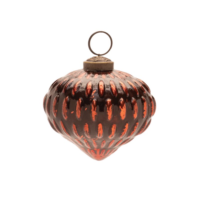 Set of 6 Textured Glass Tree and Onion Ornaments for Elegant Holiday Tree Decor