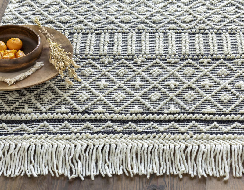 Farmhouse Tassels FTS-2300 2'6' x 8' Black Rug image number 4