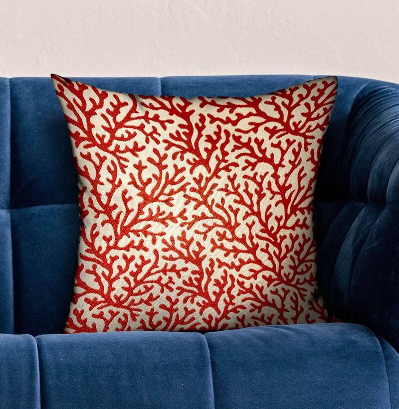 Plutus Brands Sweet Trinidad Red Floral Luxury Throw Pillow image number 1