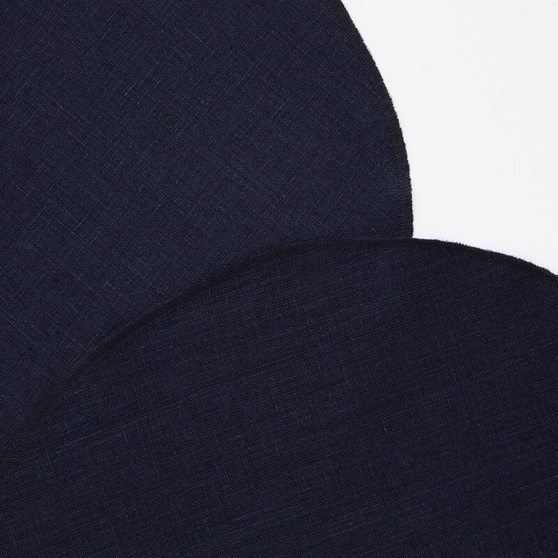 Solino Home 100% Pure Linen Round Placemats 15 Inch Diameter Set of 4 - Vesta