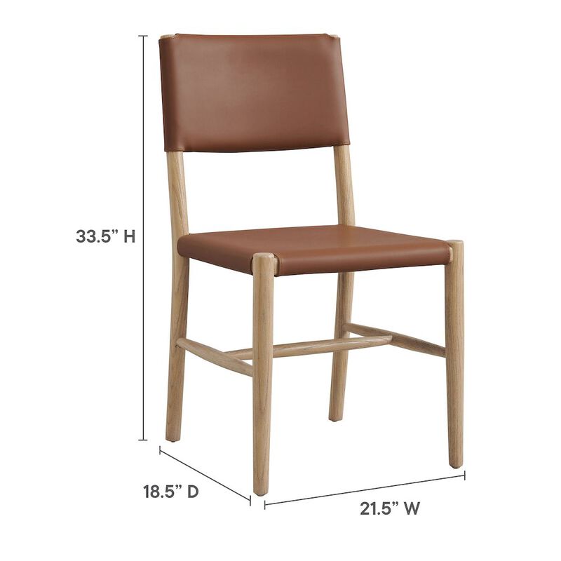 Dover Wood Vegan Leather Dining Side Chairs Set of 2 image number 2