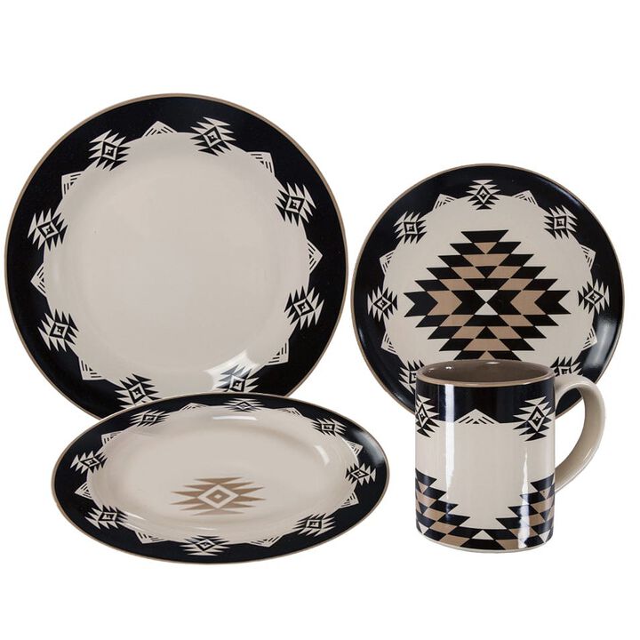 Chalet Aztec 16-Piece Dinnerware Set