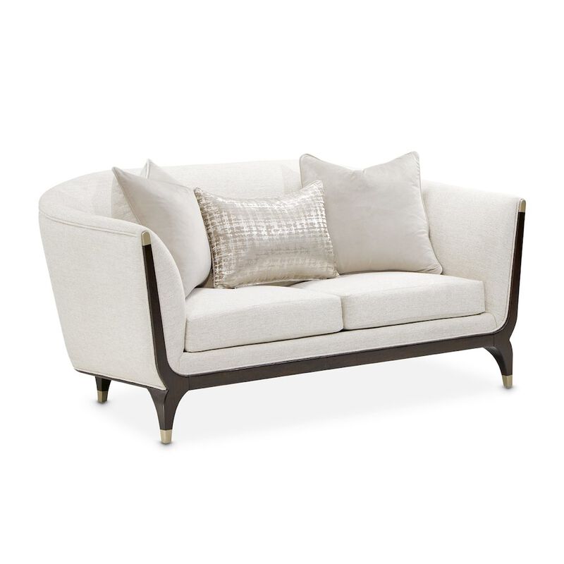 Michael Amini Paris Chic Loveseat - Cremini/Espresso