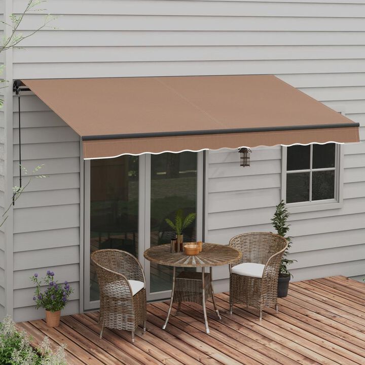 Hivvago Retractable Patio Awning 12' x 10' with UV Protection