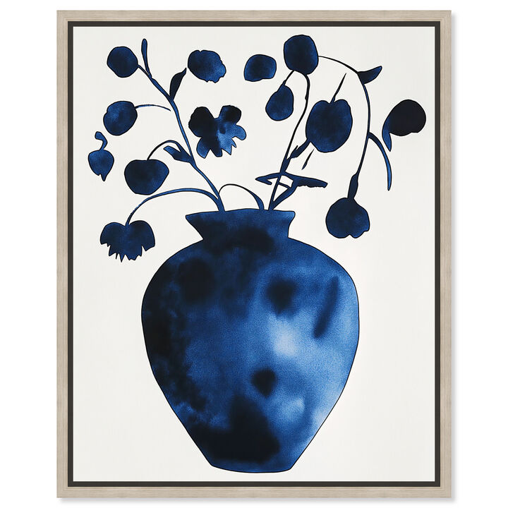 Flowing in Indigo I Floral and Botanical Canvas Print by Art Remedy