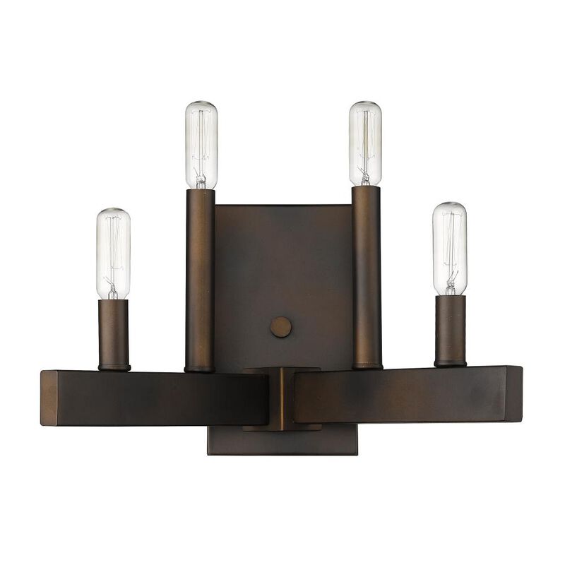 Hivvago Four Light Bronze Metal Vintage Wall Sconce