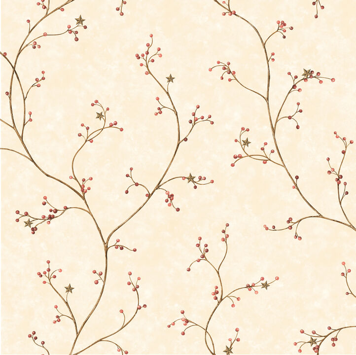 Justine Khaki Berry Trail Wallpaper