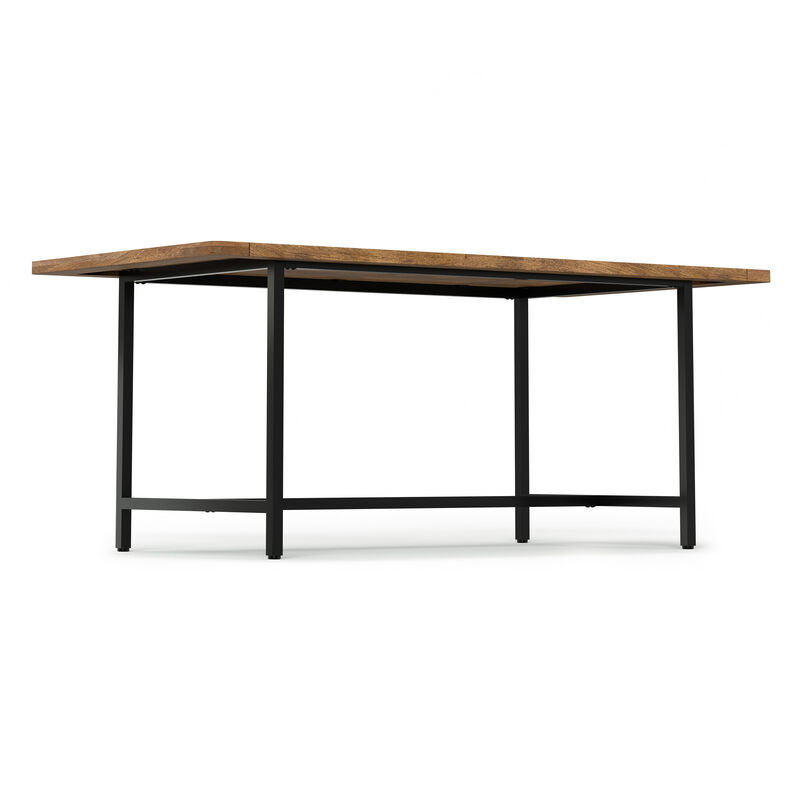 Campbell 72 inch x 36 inch Rectangle Modern Industrial Dining Table in Burnt Wax