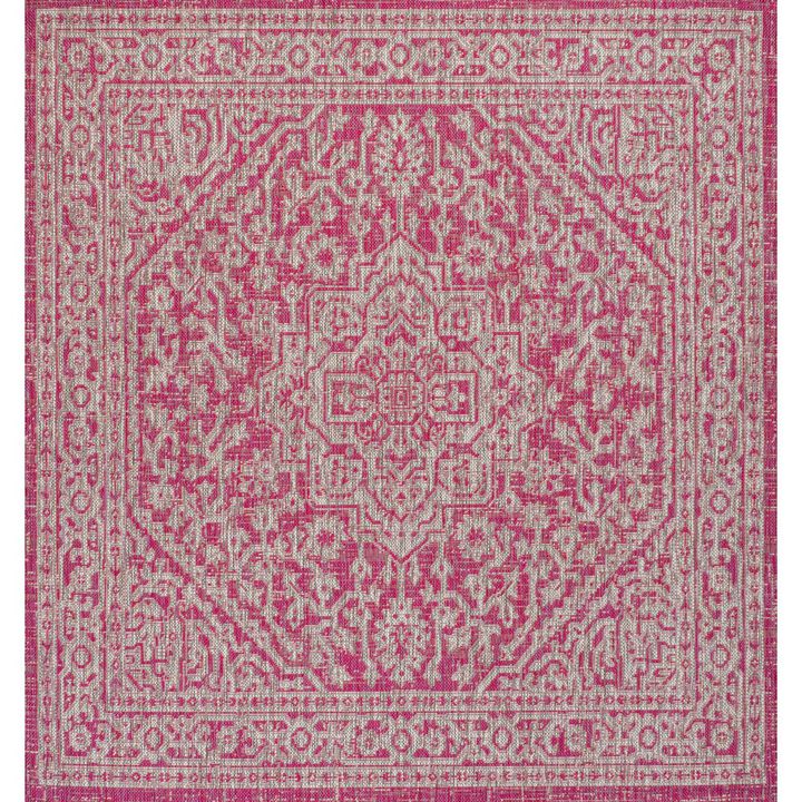 Sinjuri Medallion Textured Weave Area Rug