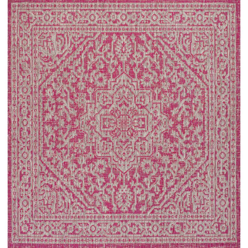 Sinjuri Medallion Textured Weave Area Rug