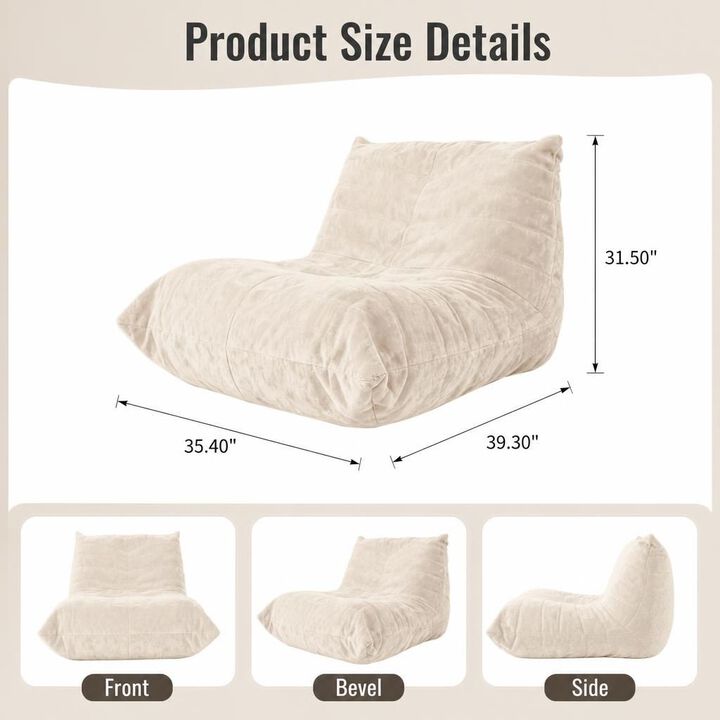 GOODSILO Ergonomic Bean Bag Chair with 5-Way Targeted Body Support for Reading, Working and Relaxing in Home Living Spaces