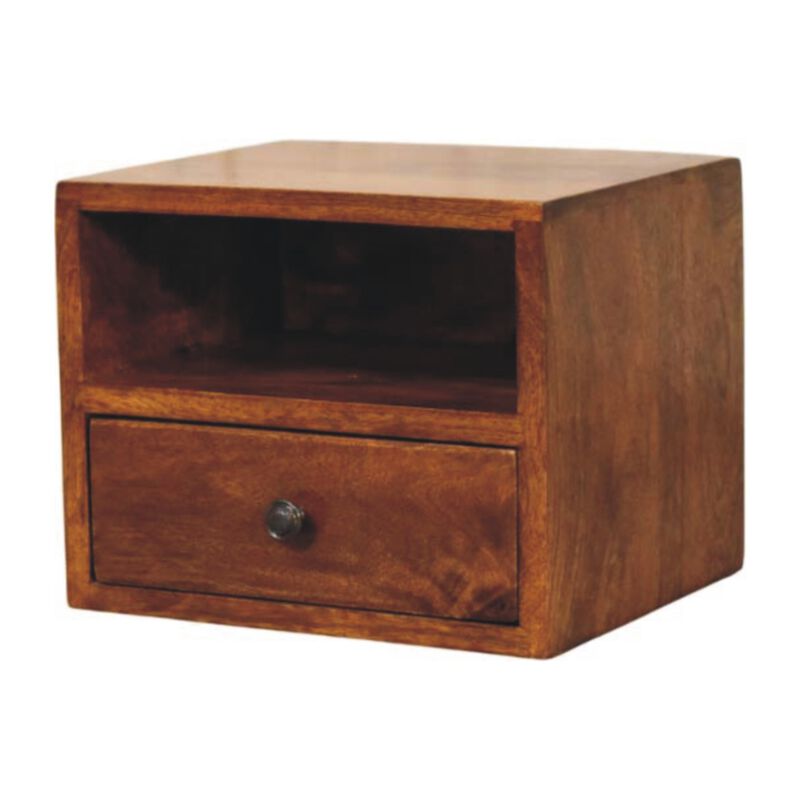 Artisan Furniture Solid Wood Solis 1-Drawer Chestnut Wall Mounted Nightstand