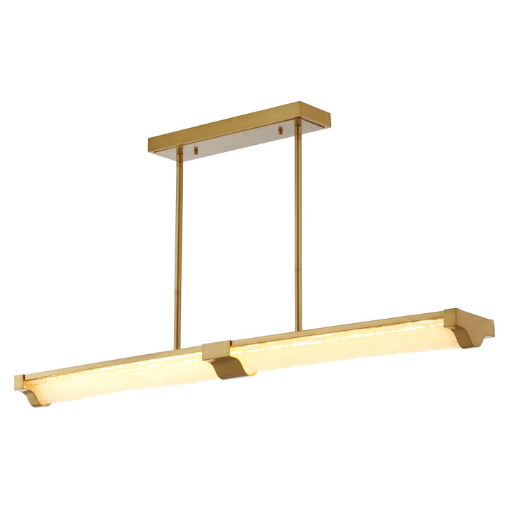49.6 in. Gold Pendant Light with Glass Shade