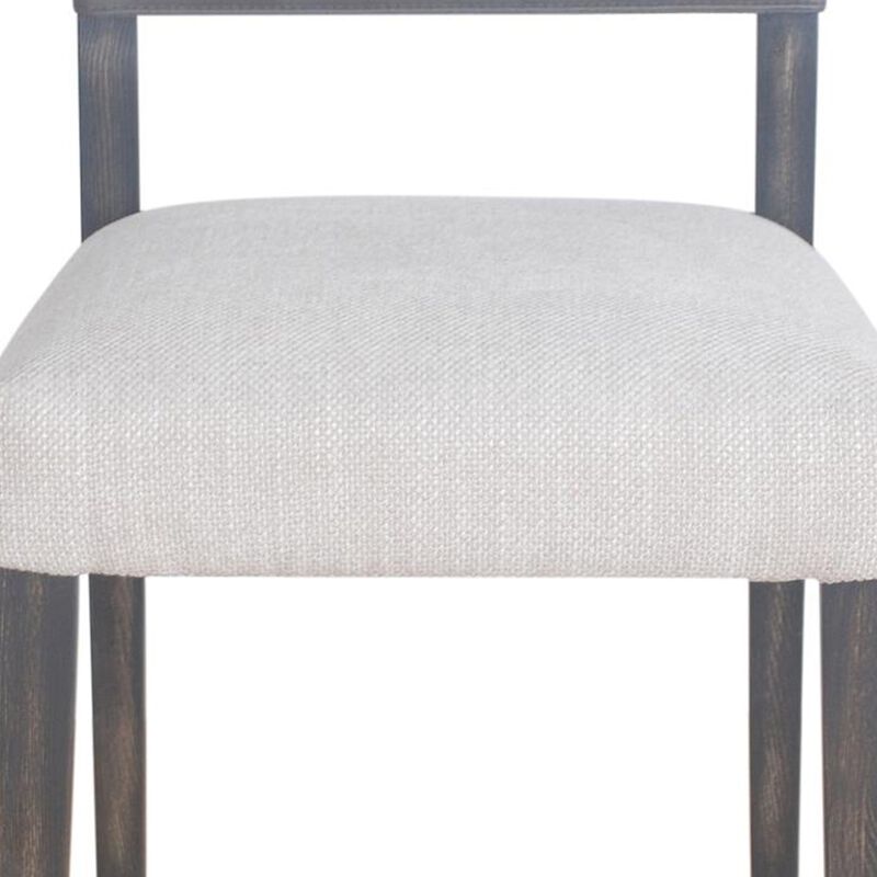 Liom Dining Side Chair Set of 2, Ash Gray Fabric, Blackwash Frame