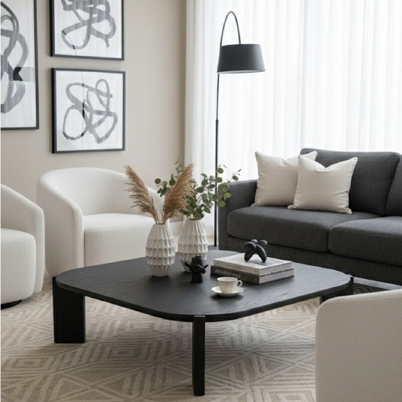 Brown Veneer Square Coffee Table | OROA Modern Noah image number 1