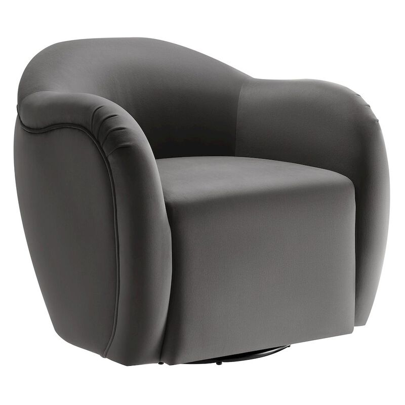 Compose Performance Velvet Swivel Armchair image number 0