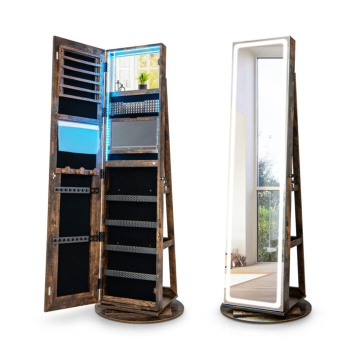 Hivvago Standing Jewelry Cabinet with Adjustable LED Lights