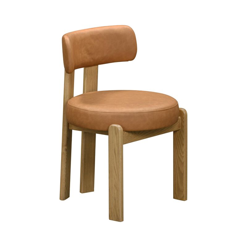 Tov Furniture Odessa Saddle Brown Vegan Leather Dining Chair image number 2