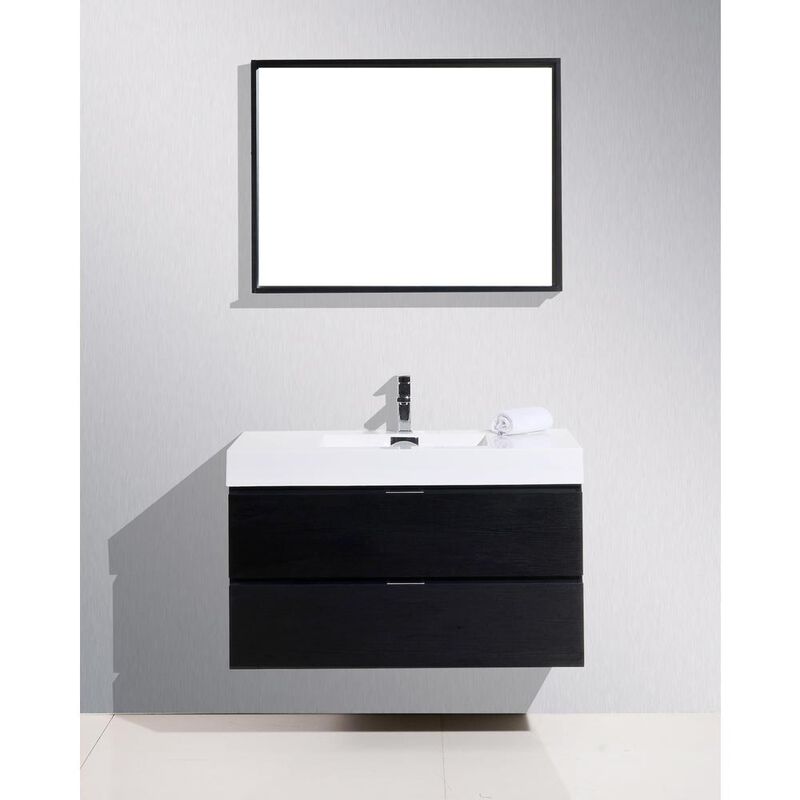 Kubebath Bliss 40 Black Wall Mount Modern Bathroom Vanity