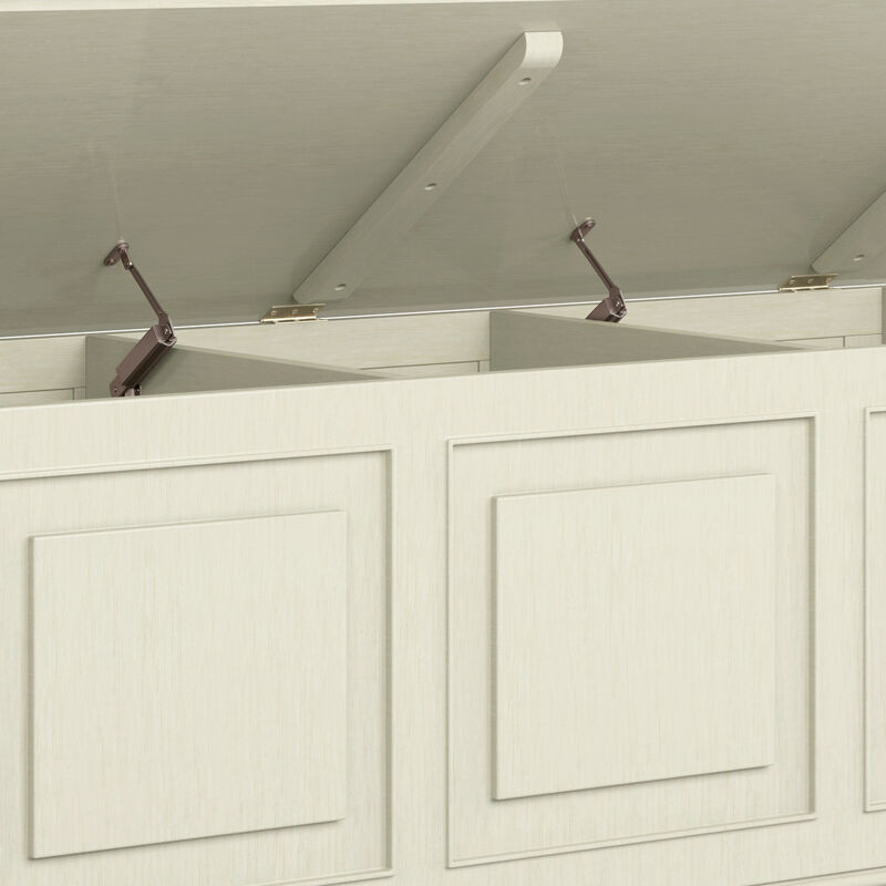 Connaught SOLID WOOD 51 inch Wide Traditional Storage Bench Trunk in Antique White