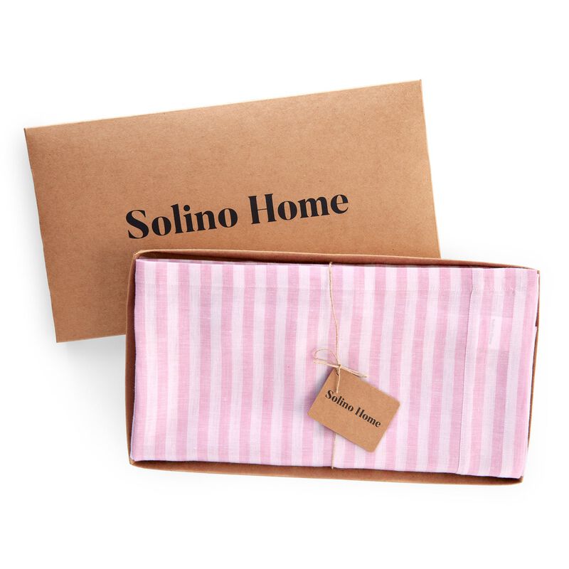 Solino Home 100% Pure Linen Tablecloth - Amalfi Stripe