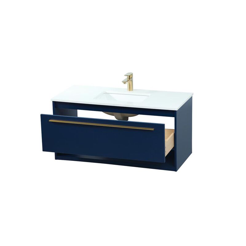 Elegant Kitchen and Bath 40 inch Single bathroom vanity in blue