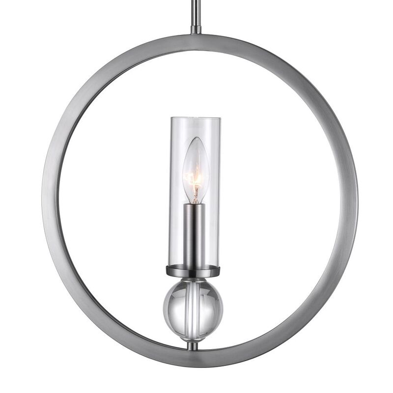Elton 1 Light Pendant With Satin Nickel Finish