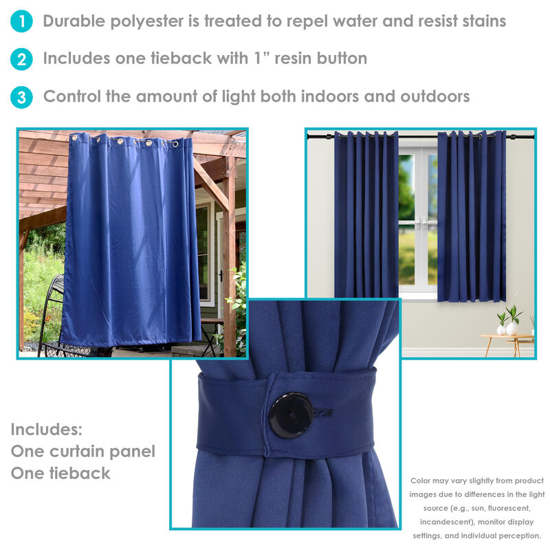Sunnydaze Outdoor Blackout Curtain Panel - 100 in x 84 in