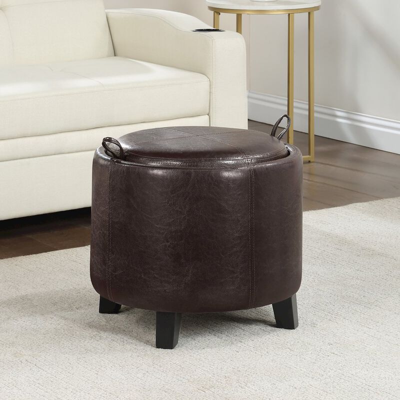 Convenience Concepts Designs4Comfort Oscar Storage Ottoman with Reversible Tray