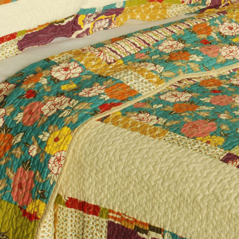 Memory Piano Cotton 3PC Vermicelli Quilted Printed Quilt Set Queen Size Bedding Set image number 3
