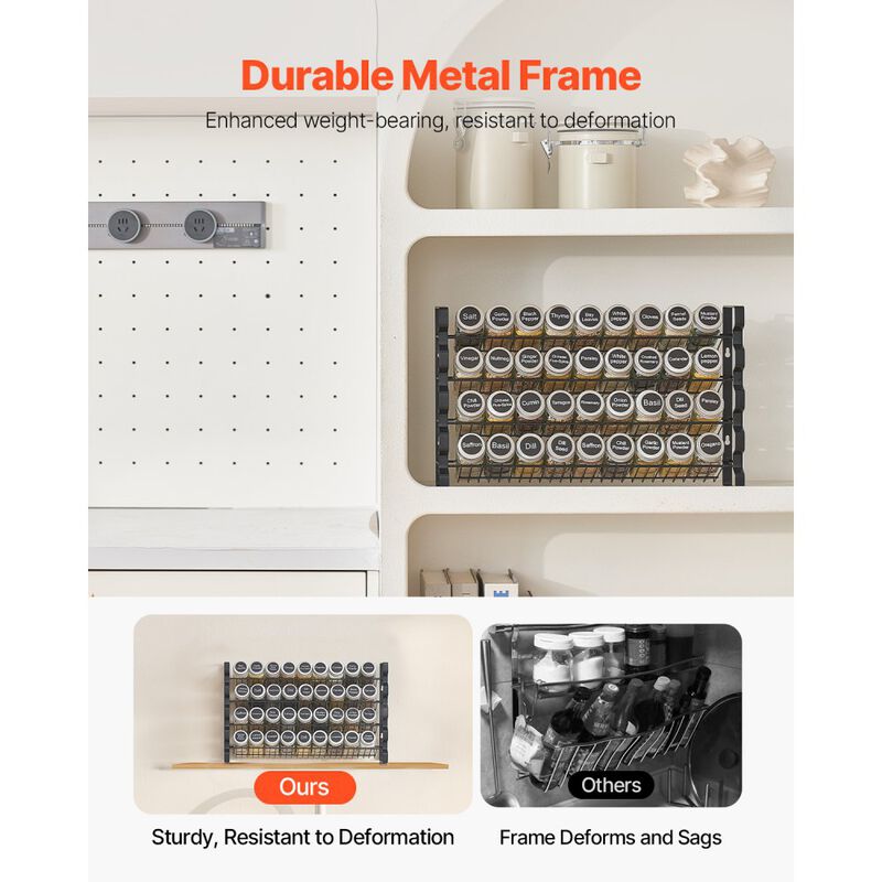 Spice Rack Organizer with 36 Jars Labels Lids and Funnel Complete Set image number 5