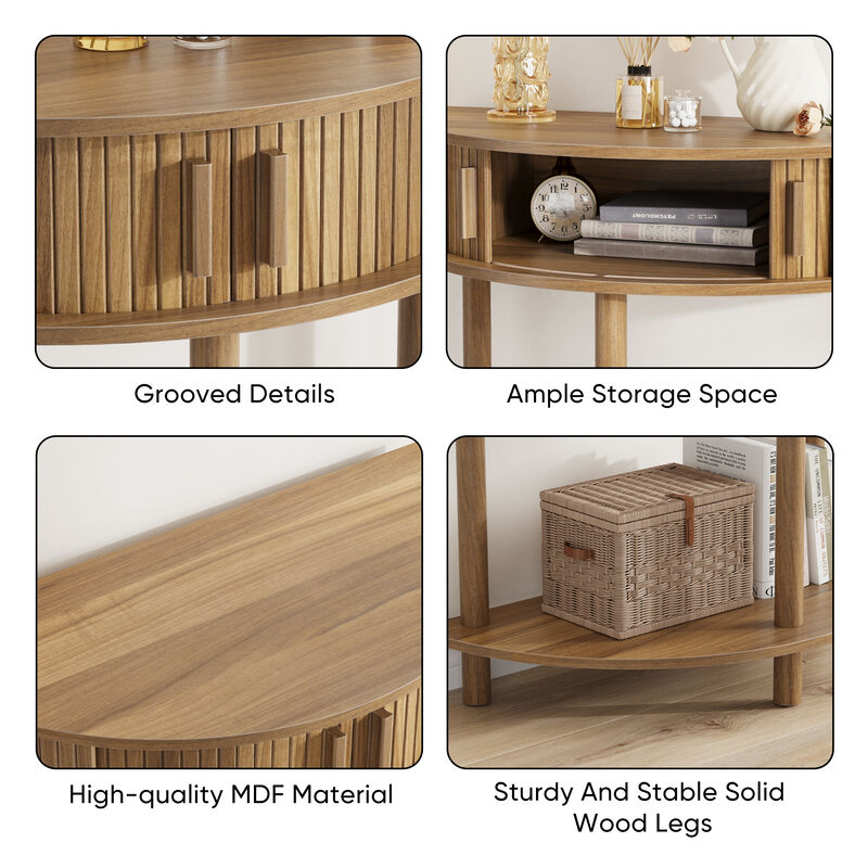 Quuswu Half-Moon Console Table image number 3