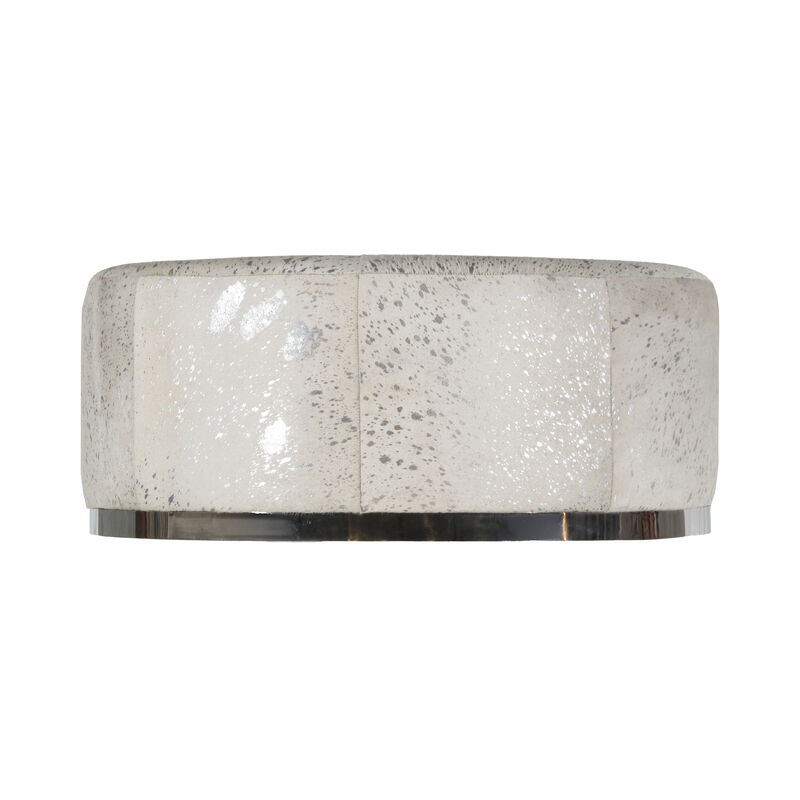 Safari Steel Cowhide Ottoman image number 1