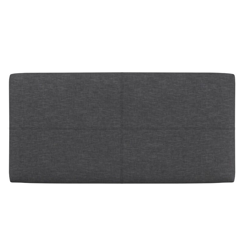 Gabbie 48 inch Wide Contemporary Rectangle Rectangular Storage Ottoman in Slate Grey Polyester Linen, Assembled image number 5