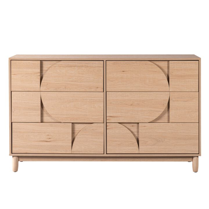 Crorn Mid Century 6-Drawer Dresser