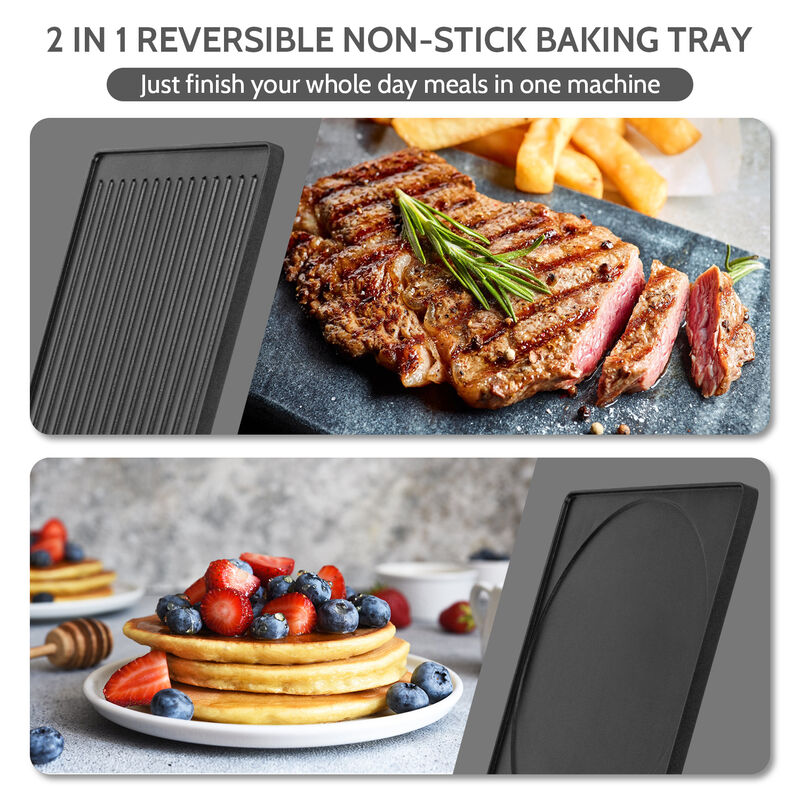 Cusimax 2-in-1 Electric Raclette Grill, Indoor Portable Electric BBQ Grill, Reversible Non-stick Plate, Crepe Maker with Temperature Control image number 5