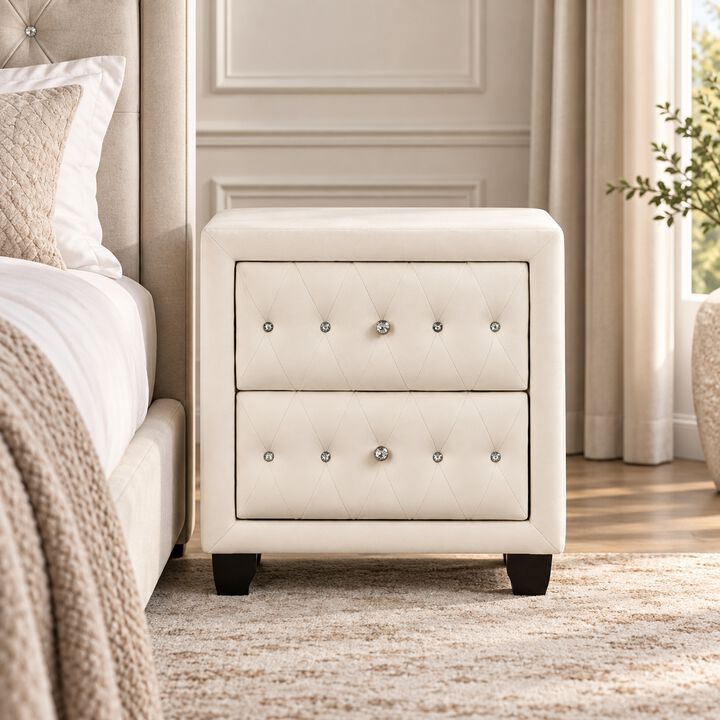 Ceralissiq Tufted 2-Drawer Nightstand