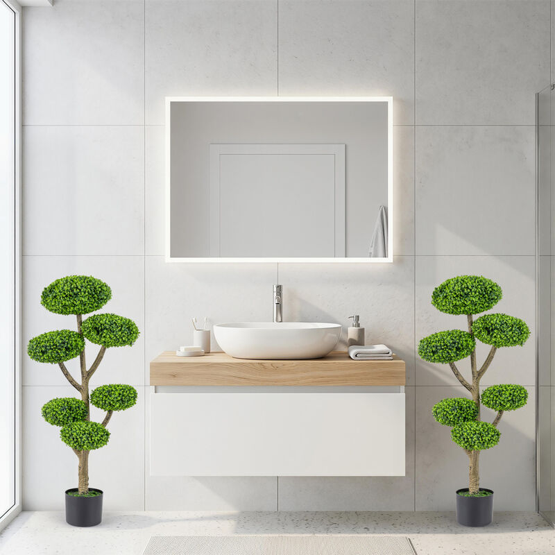 Indoor Outdoor 6-Ball Topiary Tree Set of 2 with Weighted Pot Base image number 3